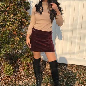 Faux suede burgundy skirt
